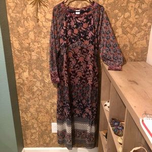 New Cabi Retro flower empire waist dress size large
